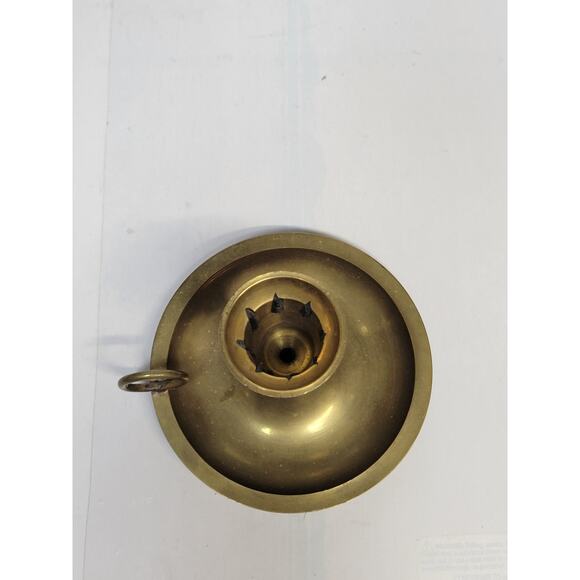 Vintage Brass Chamberstick Candle Holder, Finger Ring, Rogers & Son, India - Picture 4 of 4